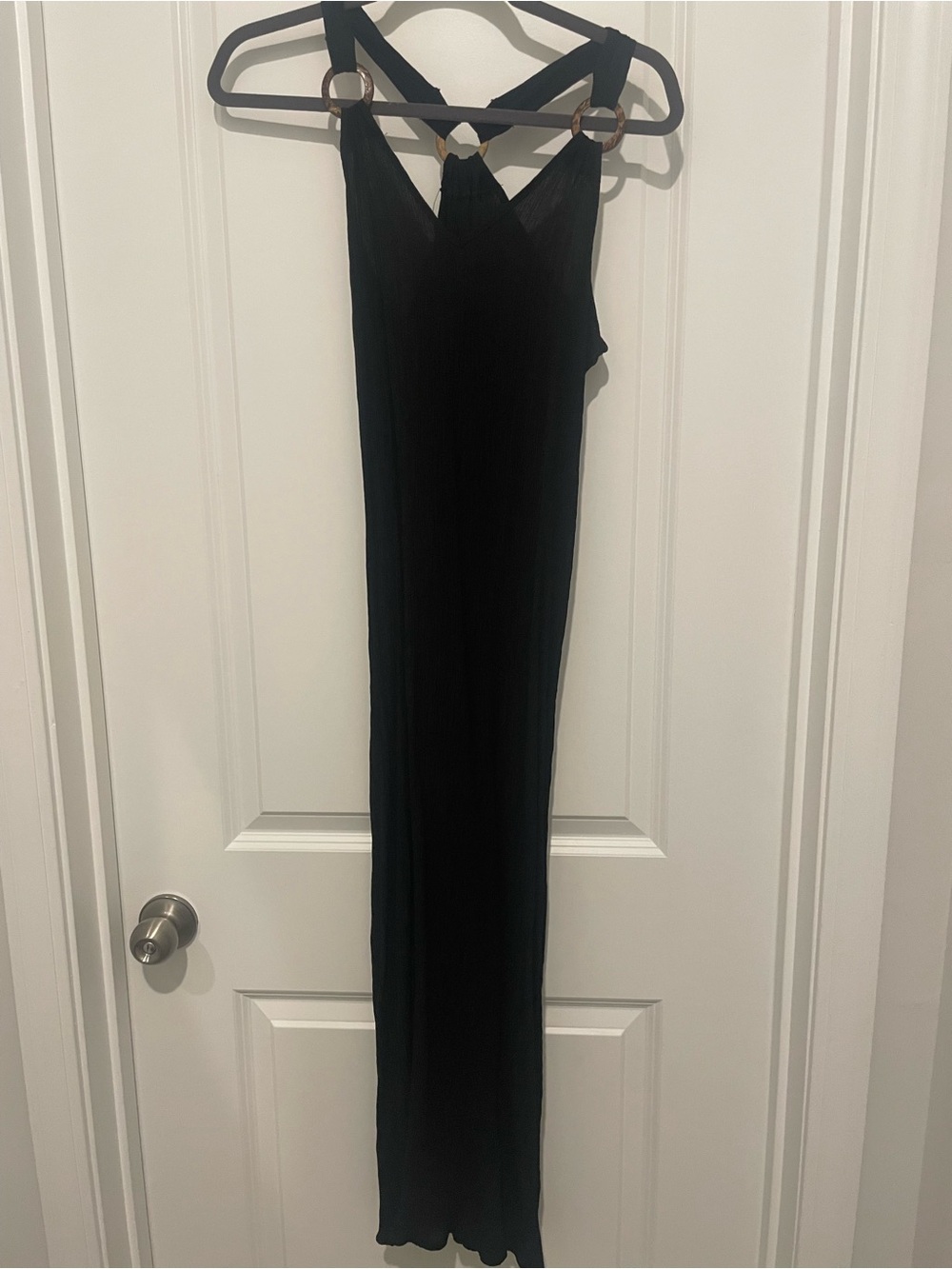 Amazon Black Maxi Dress with Ring-Strap Detail
